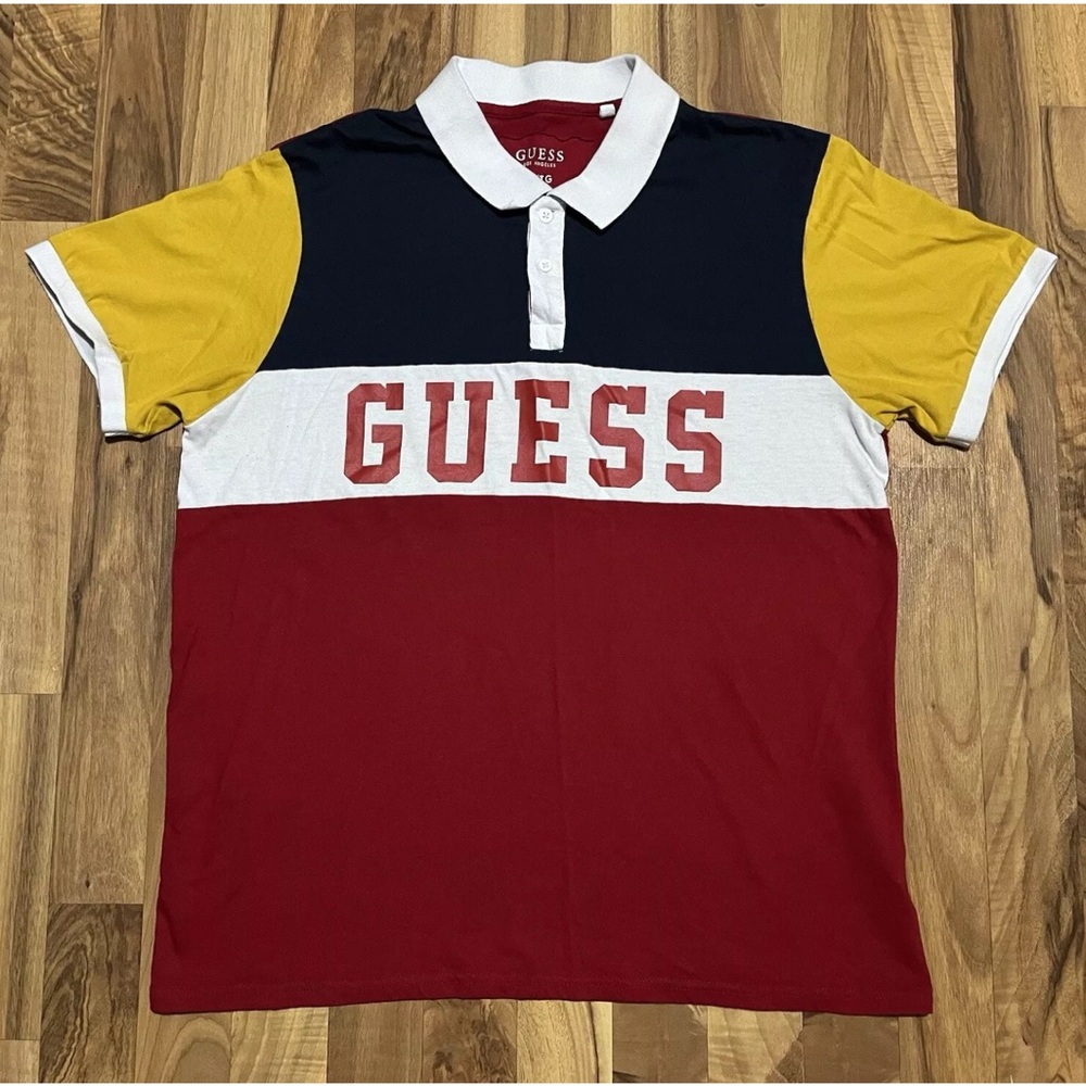 GUESS Los Angeles Polo Shirt Youth Boy Size XL - Red|Blue|Yellow
